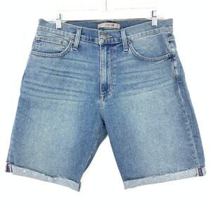 Joe's Jeans Brixton Denim Shorts Mens Size 32 Light Wash Stretch Cuffed Cut Hem